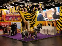 Wilde Tiere Afrikas auf einem Messestand
