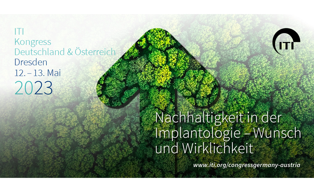 ITI Kongress Deutschland & Österreich 2023 Hintergrund mit Baumwipfeln, Daten und Titel des ITI Kongresses 2023