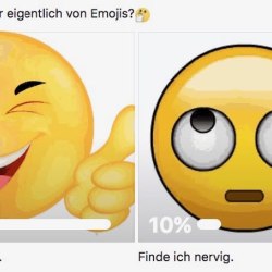 In unserer Facebook-Umfrage Anfang Juli haben wir unsere Leser gefragt, was sie von Emojis halten. Das Gros der Teilnehmer findet demnach die Symbole gut, und nur 10 Prozent empfindet Emojis als nervig.