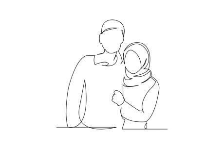 Zeichnung eines muslimischen Paares
