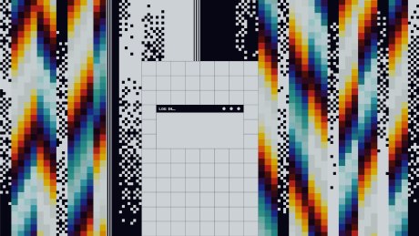 Ein Bild, das einen Computer-Bildschirm zeigt mit buntern Pixeln, die ungeordnet sind und eine Störung anzeigen.