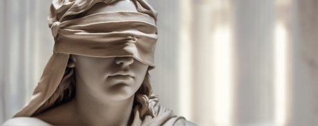 Ein Bild, das einen Frauenkopf mit verbundenen Augen in Marmor zeigt
