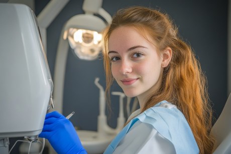 Zahnmedizinische Fachangestellte im Behandlungszimmer