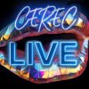 Stilisierter Mund aus changierendem Metall mit Schriftzug Cerec Live