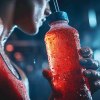 Sportlerin mit Energy-Drink